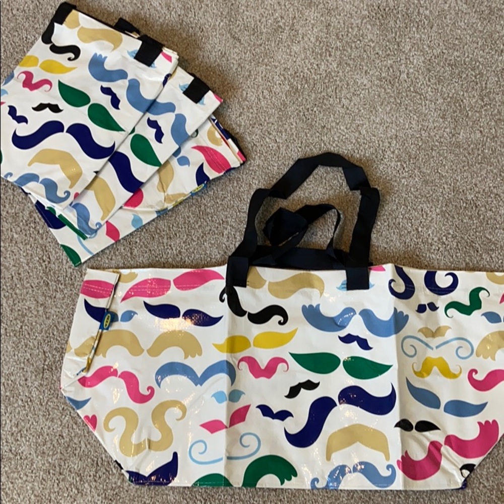 IKEA 2 count mustache frakta bags